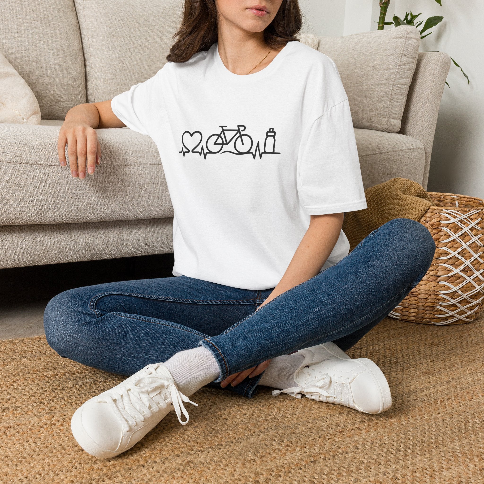 Bicycle on heartbeat line T-Shirt
