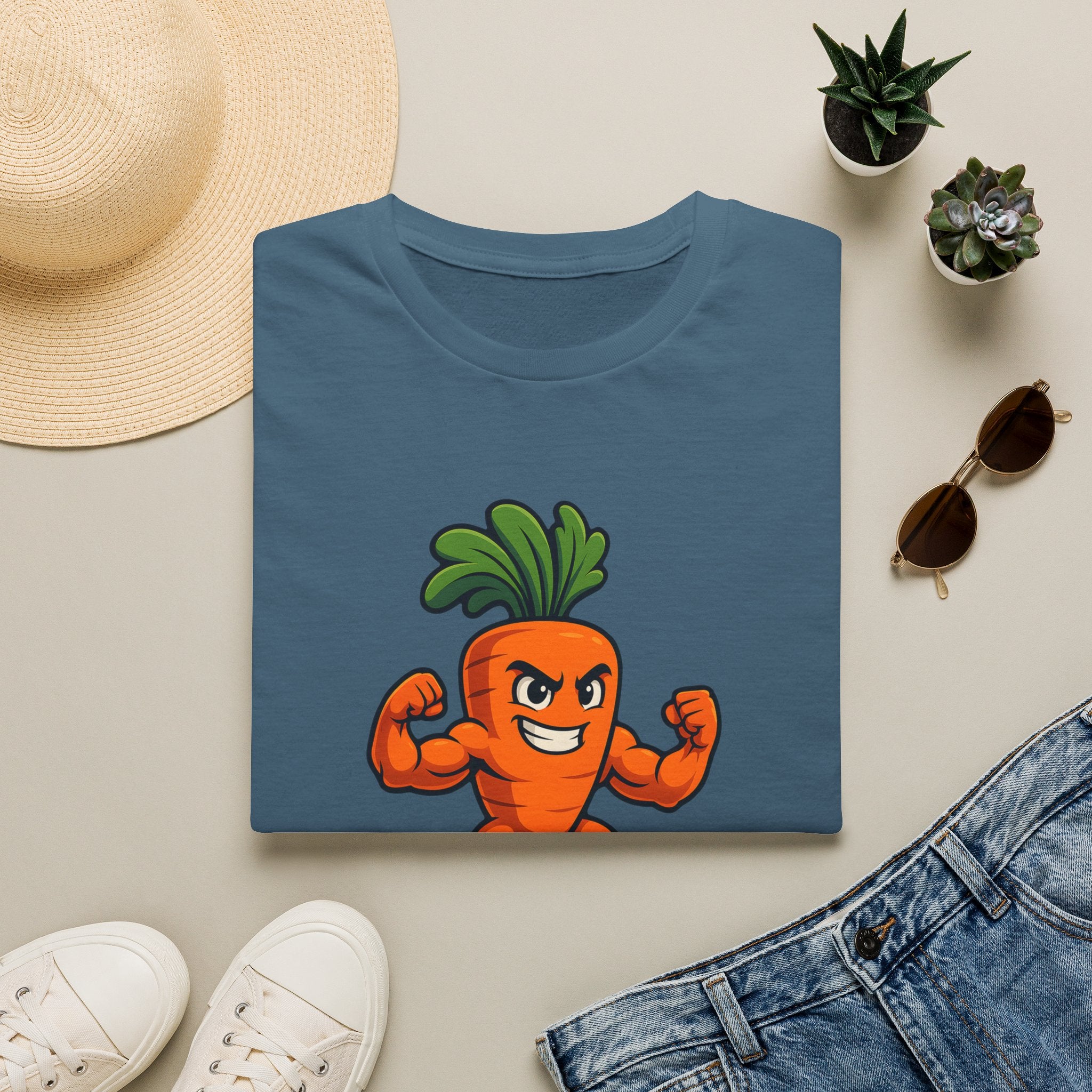 Muscular Carrot Mascot T-Shirt