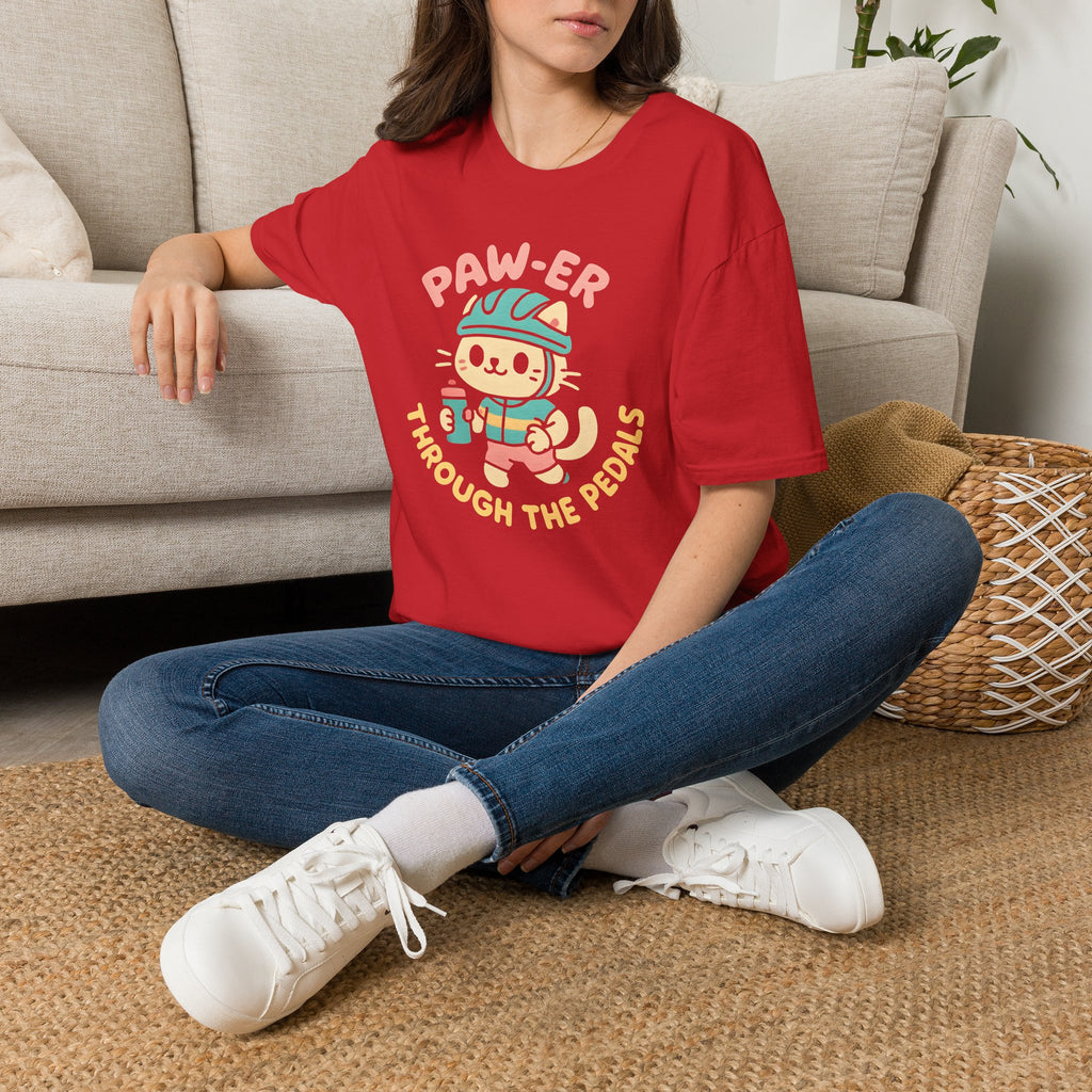 Cycling Cat Illustration T-Shirt