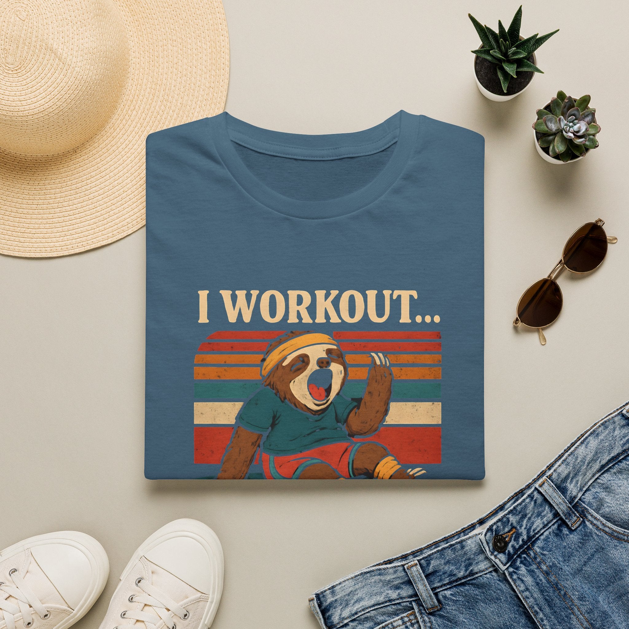 Napping Bear in Activewear T-Shirt