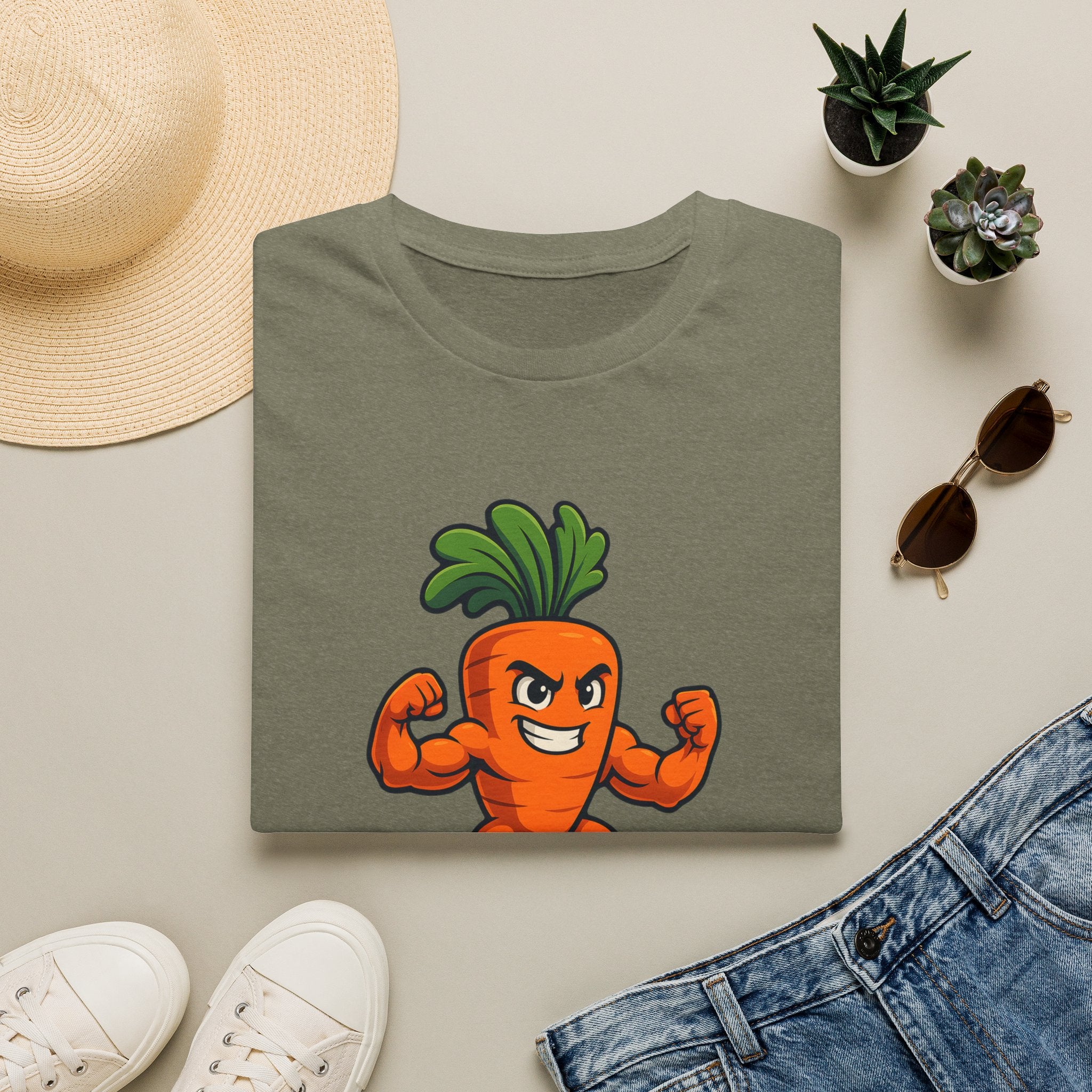 Muscular Carrot Mascot T-Shirt