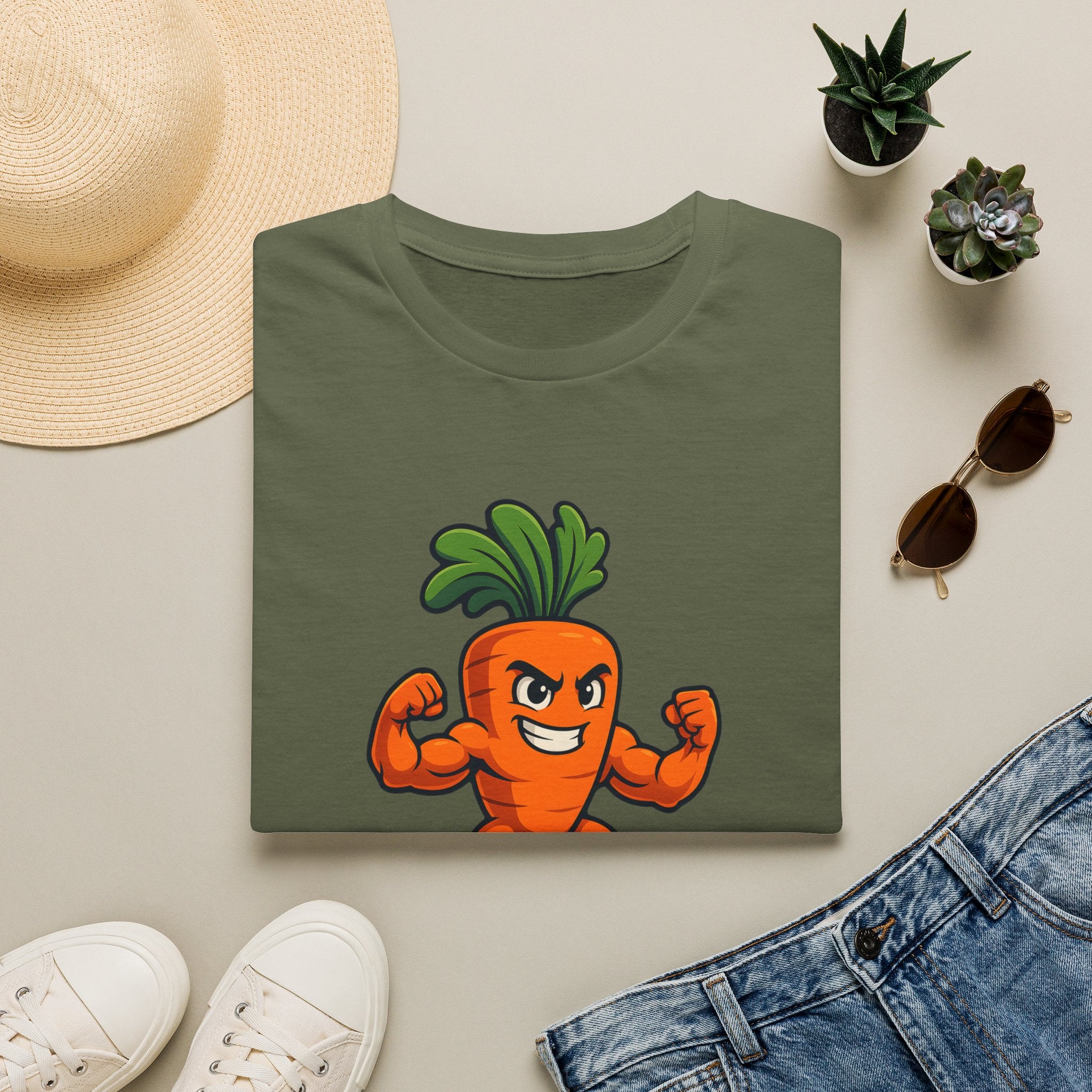 Muscular Carrot Mascot T-Shirt
