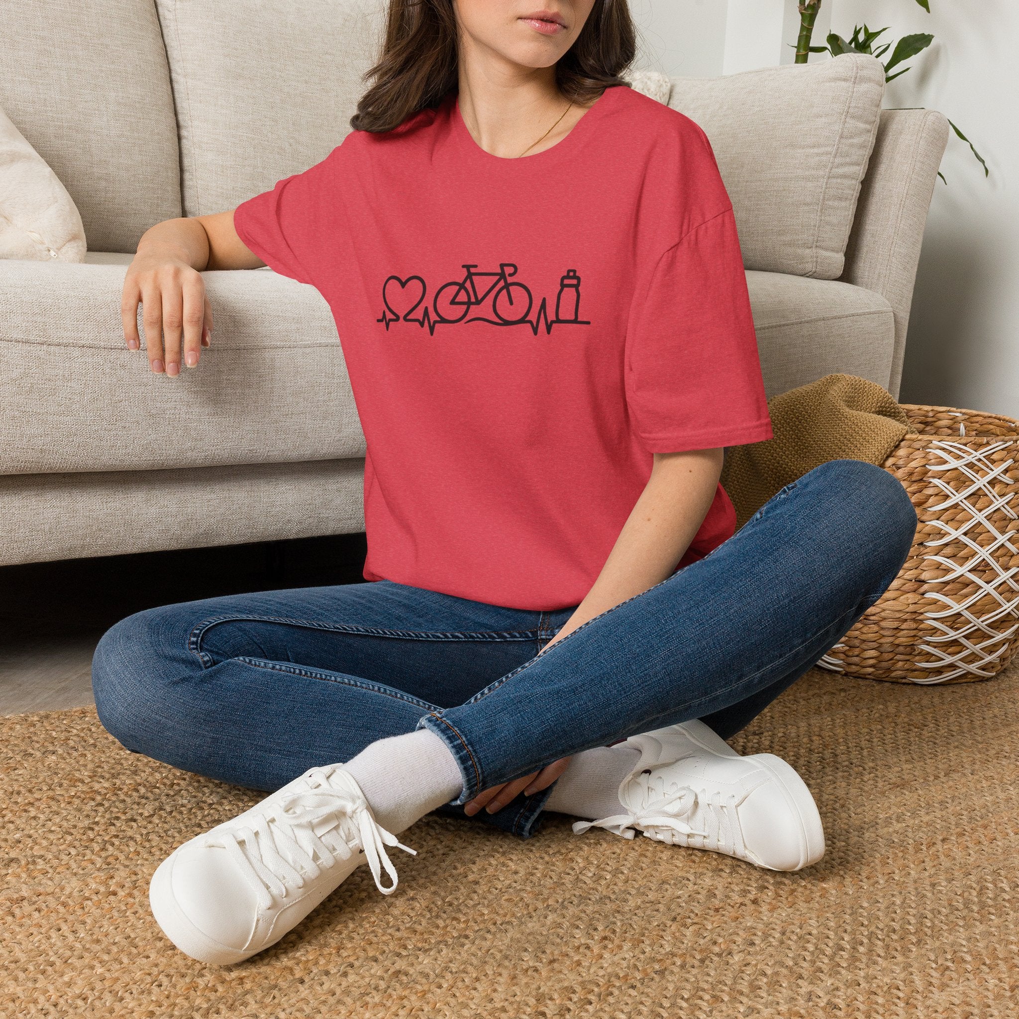 Bicycle on heartbeat line T-Shirt
