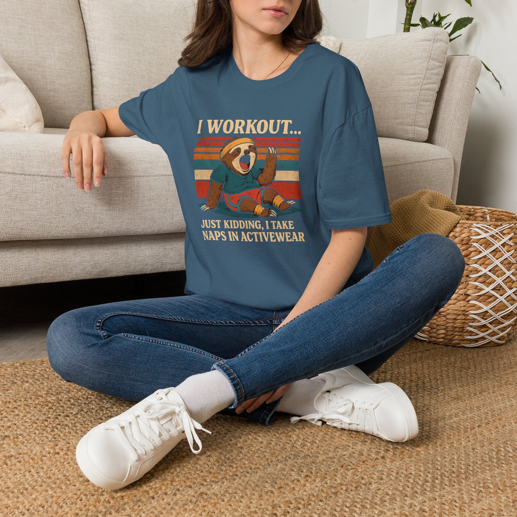 Napping Bear in Activewear T-Shirt