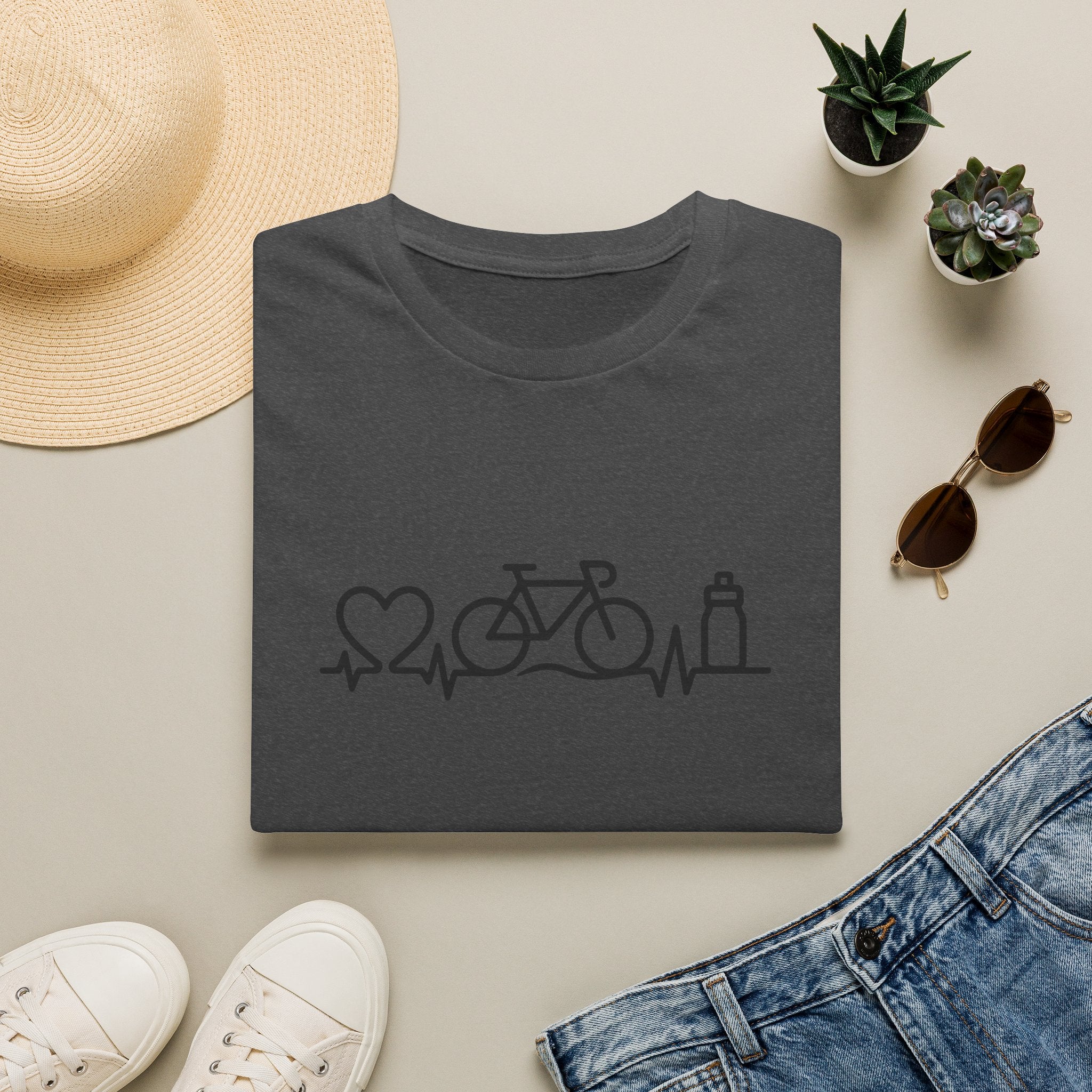 Bicycle on heartbeat line T-Shirt