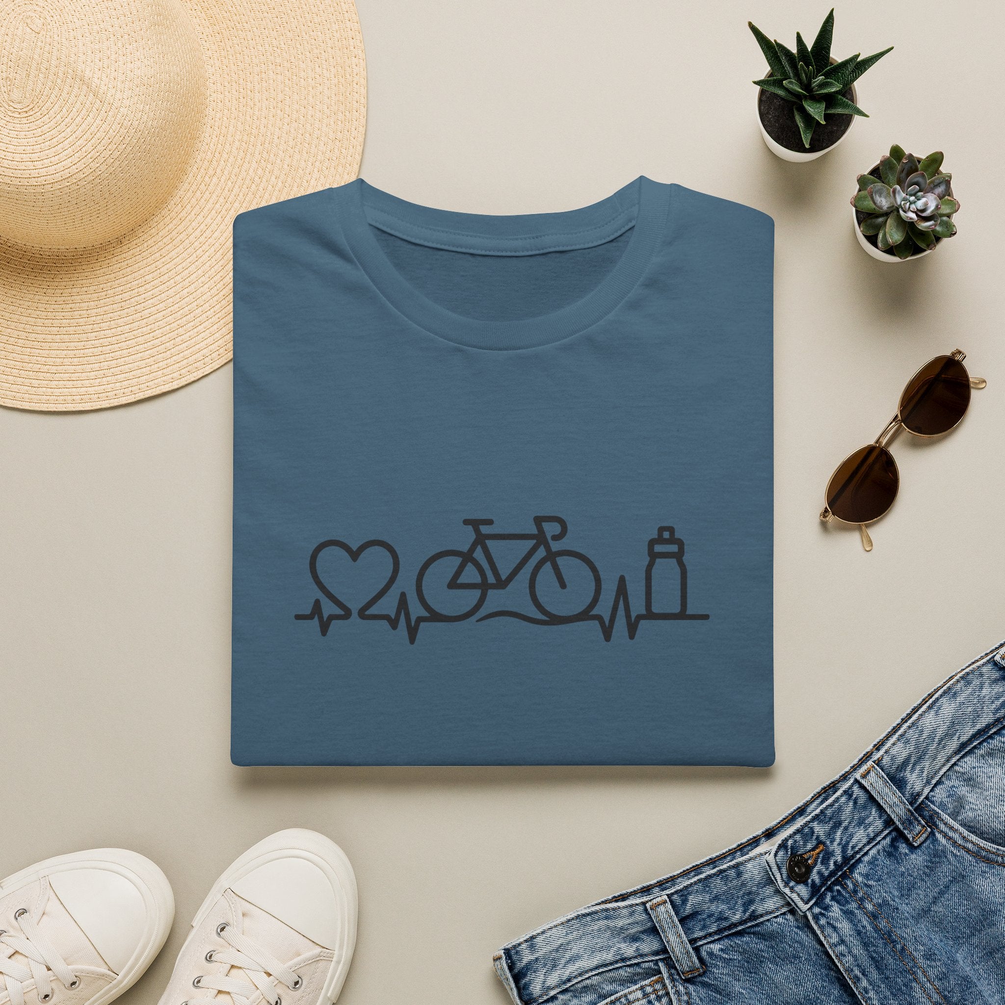 Bicycle on heartbeat line T-Shirt