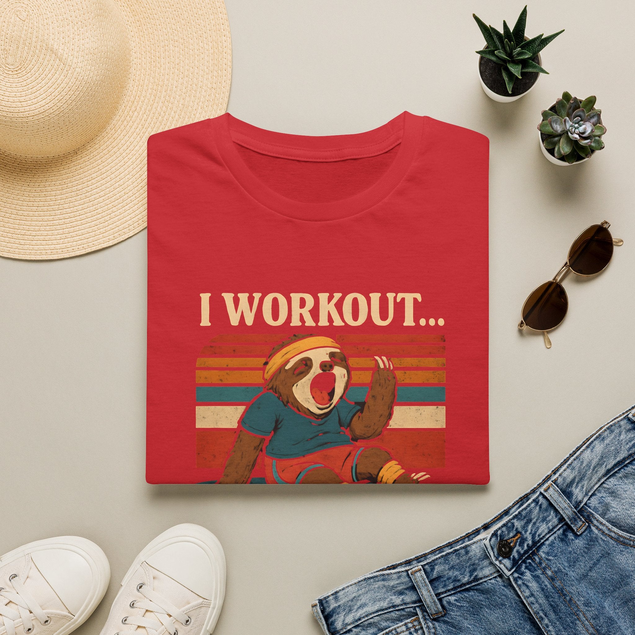 Napping Bear in Activewear T-Shirt