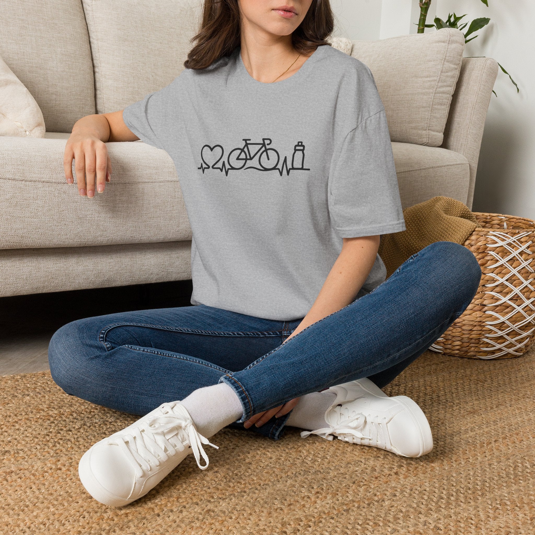 Bicycle on heartbeat line T-Shirt