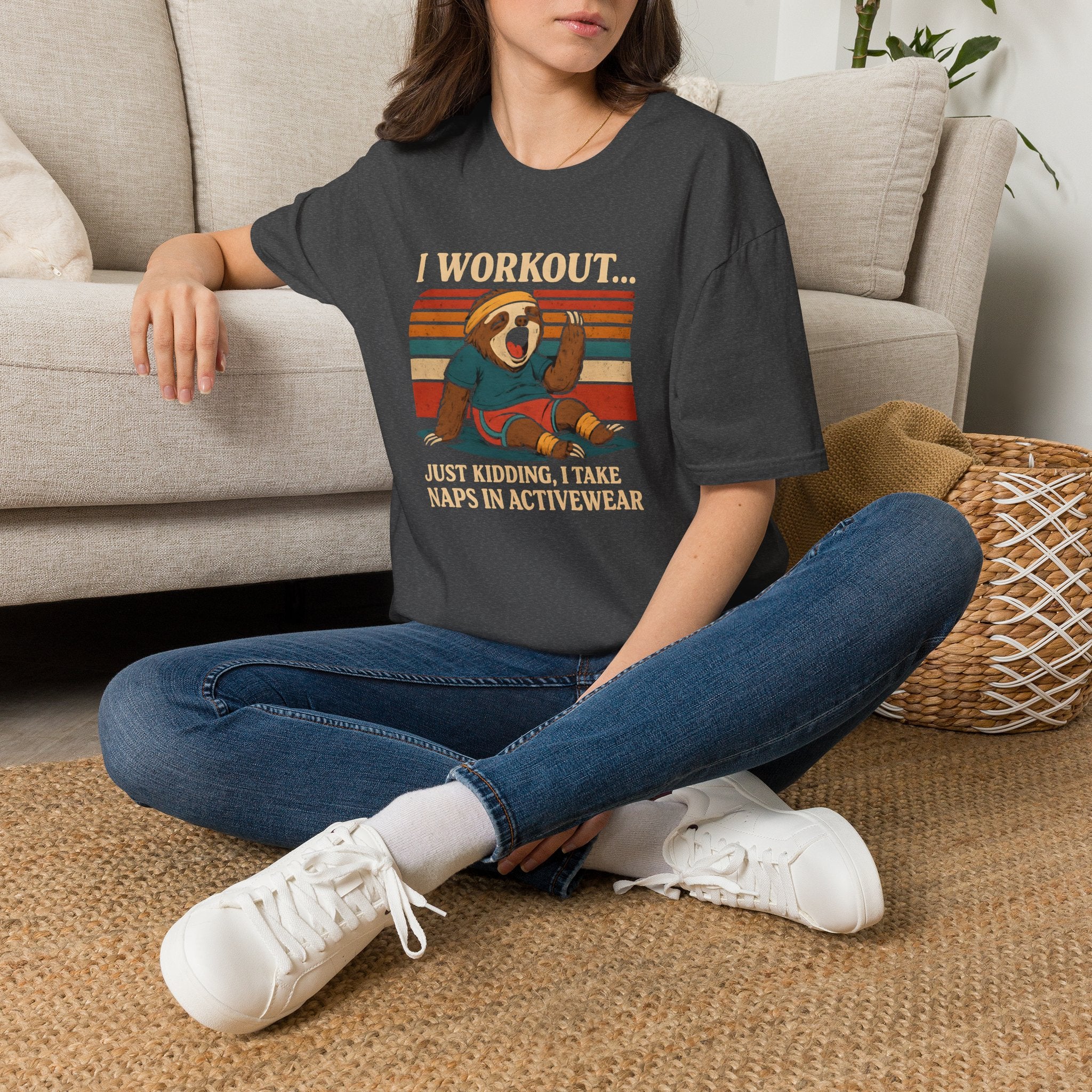 Napping Bear in Activewear T-Shirt