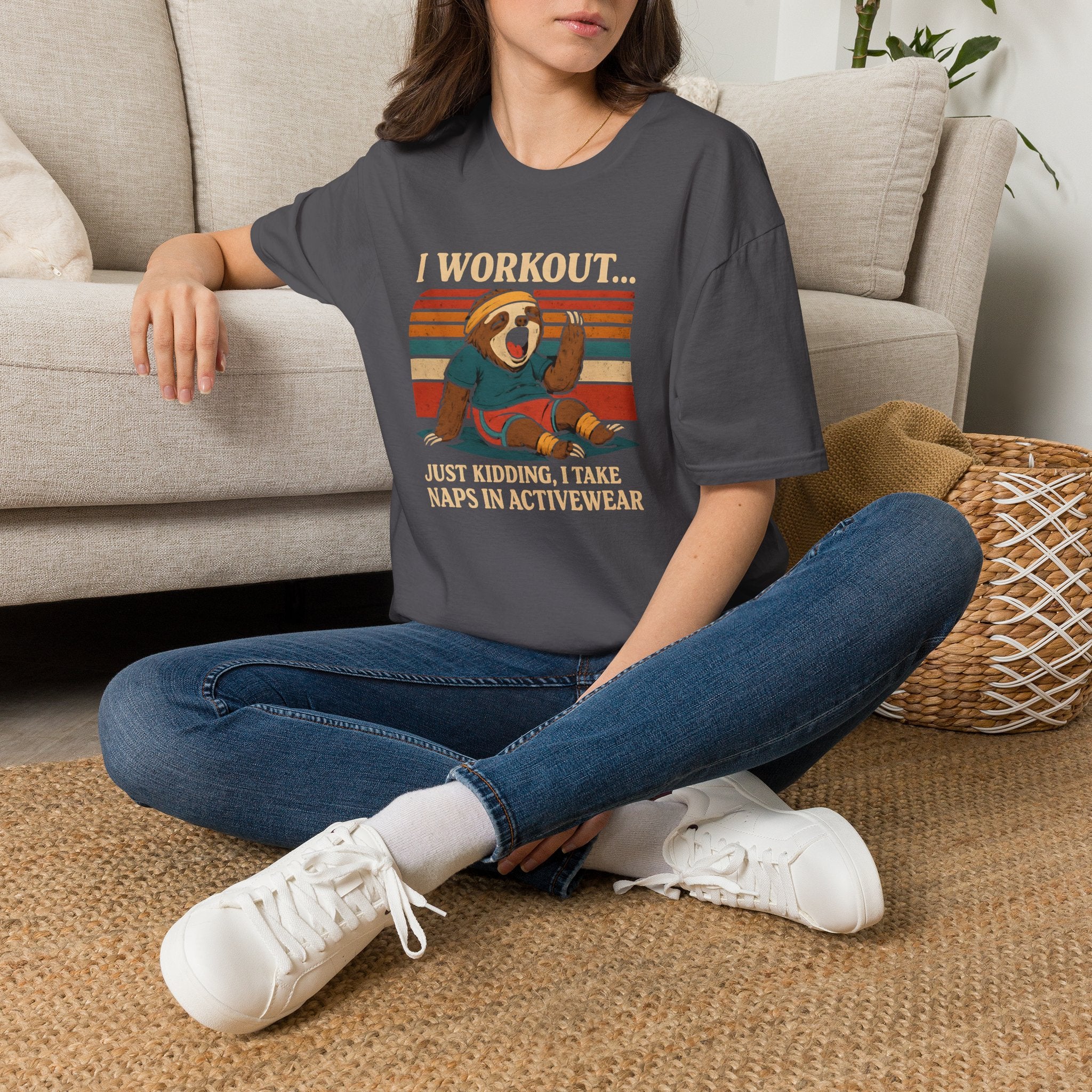 Napping Bear in Activewear T-Shirt
