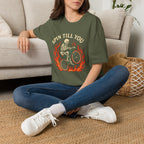 Skeleton Riding Flaming Bicycle T-Shirt