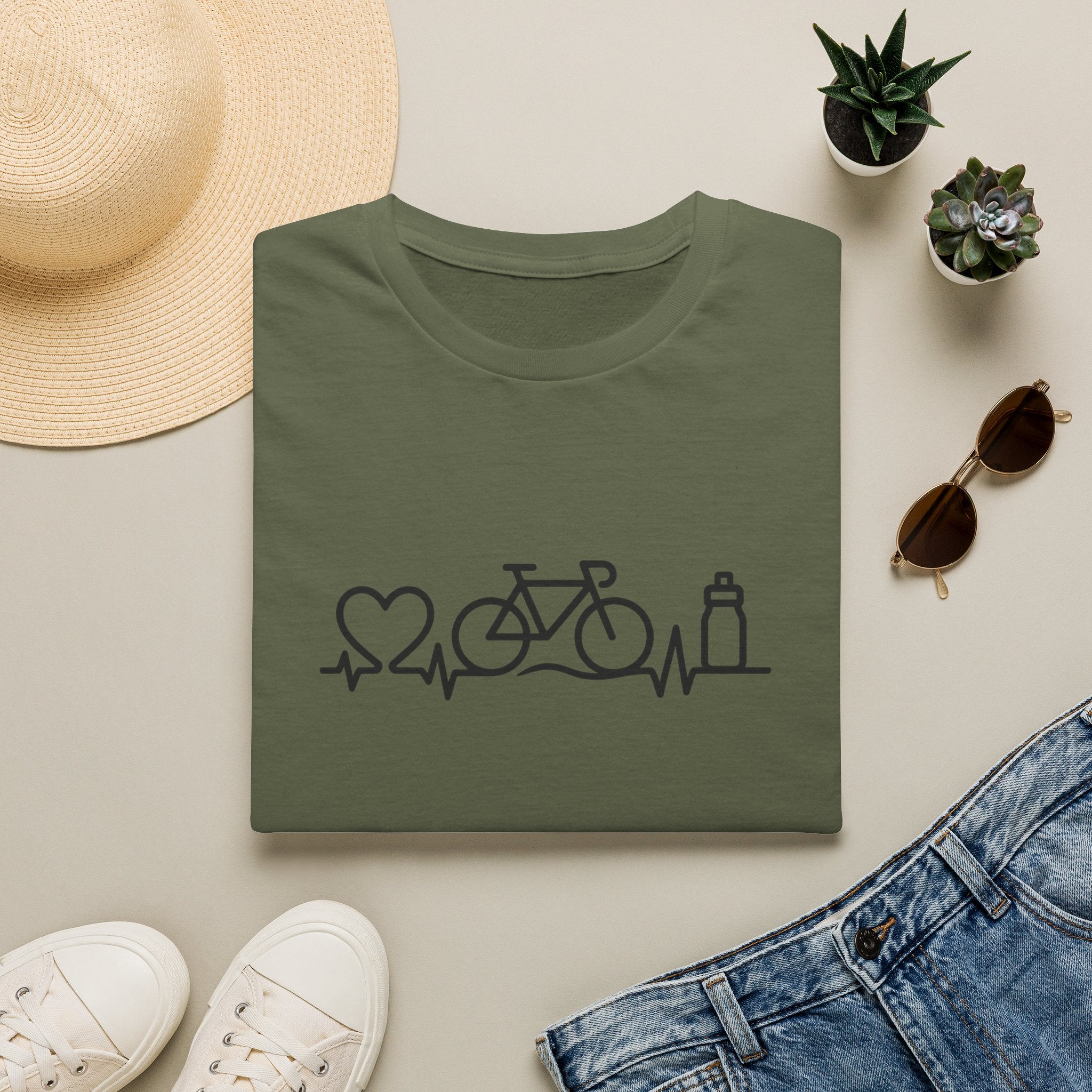 Bicycle on heartbeat line T-Shirt