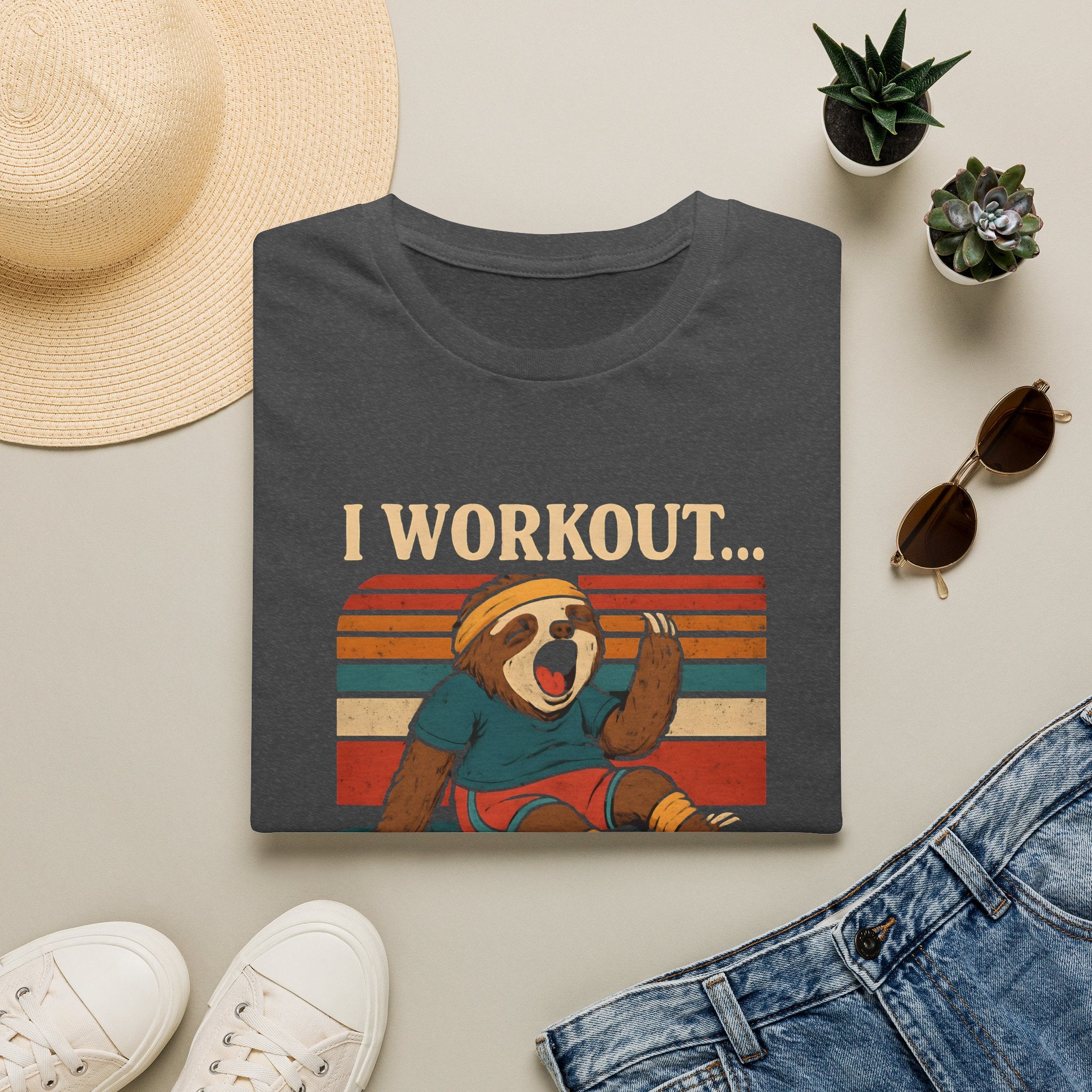 Napping Bear in Activewear T-Shirt